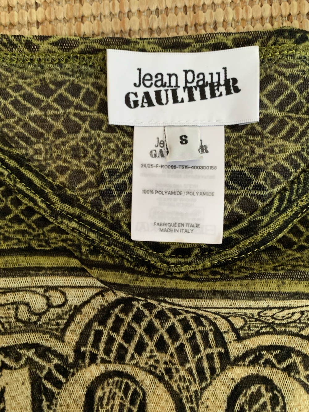 Jean Paul Gaultier Cartouche Money Dollar Mesh Sheer Long Sleeve Maxi Dress - Picture 8 of 11